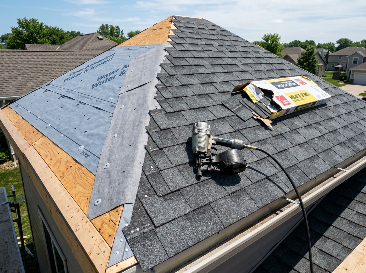 Roofing crew installing new residential roof shingles in Chandler, AZ