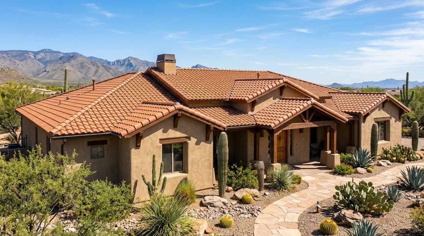 Finished residential tile roof installation on a Chandler, AZ home